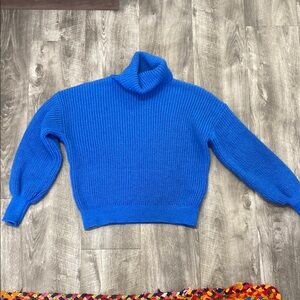 Blue Turtleneck Sweater